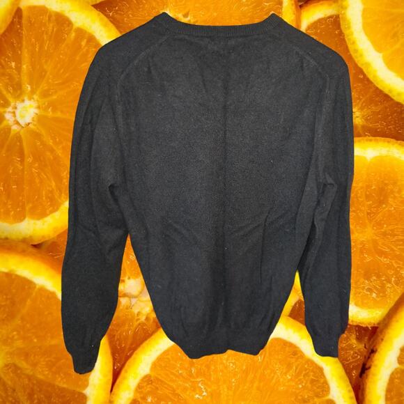 Club Room Estate Cashmere Black V neck Sweater Size Small - Picture 5 of 6
